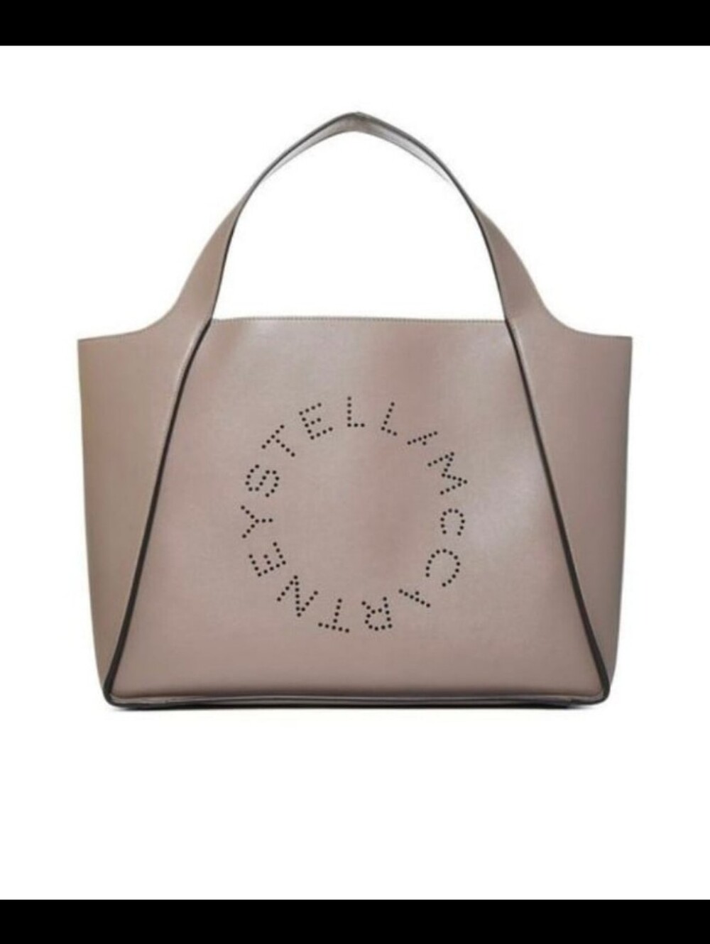 Stella McCartney faux Leather Light Brown Circle Logo Tote Bag